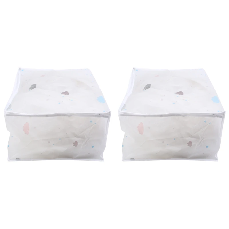 

2Pcs Foldable Storage Bag Clothes Blanket Quilt Closet Sweater Organizer Box Home Storage Bags Supplies