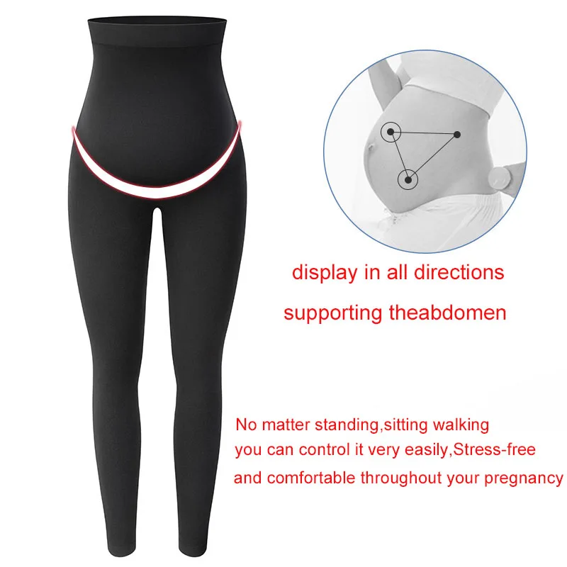 Elastic High Waist Maternity Leggings Skinny For Pregnant Women Belly Support Postpartum Leggins Body Shaper Fitness Trousers 5