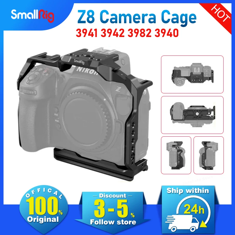 SmallRig Z8 Camera Cage 3941 3942 3982 3940 for Nikon Z8  Aluminum Alloy Full Camera Cage with Quick Release Plate