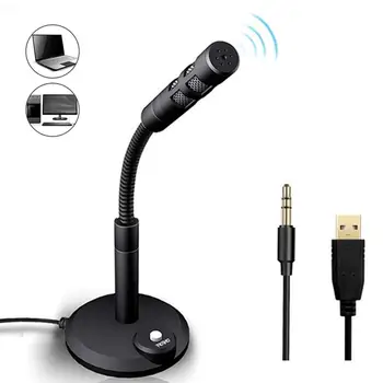 Supporto per microfono da studio da 3,5 mm Supporto per microfono vocale Microfono da tavolo USB Mini computer portatile per PC