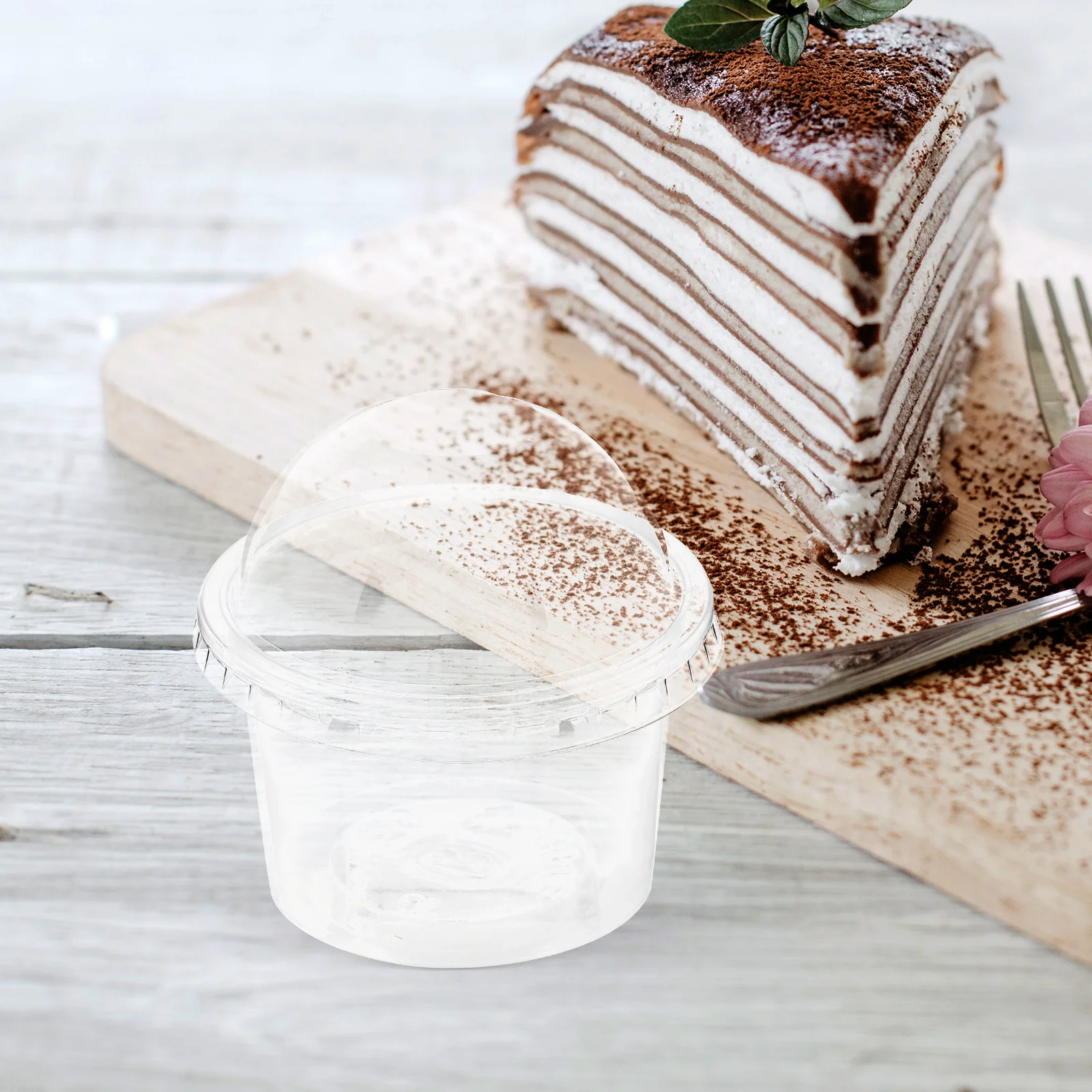 Creative Design Dessert Cups With Lids Disposable Pudding Cups Plastic Disposable For Soup Sundaes Ice Cream 100pcs