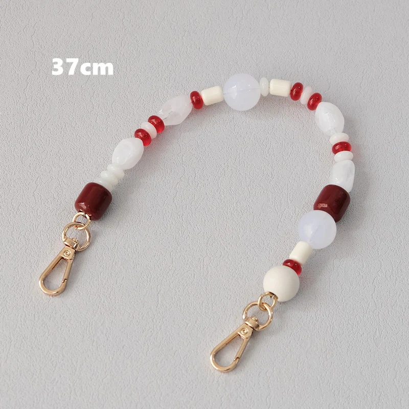 Neue Frau Tasche Riemen Zubehör Süßigkeiten blau rot Acryl Harz Perlen Teile Luxus hand gefertigte Armband Frauen niedlichen Tasche Griff Kette – Detail 13