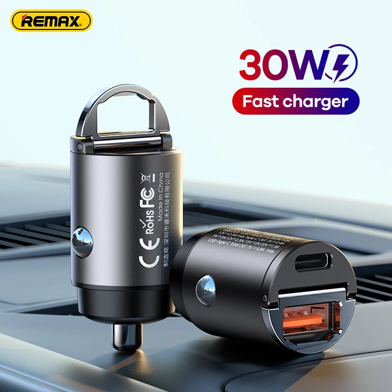 Remax 30W Car Charger PD3.0 QC4.0 Fast Charge USB C Charger Type C Quick Phone Charger For Iphone 15 14 Samsung Huawei Xiaomi