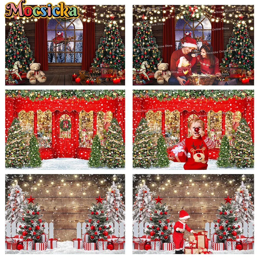 Christmas Home Decoration Backdrop Winter Toy Shop Fireplace ...