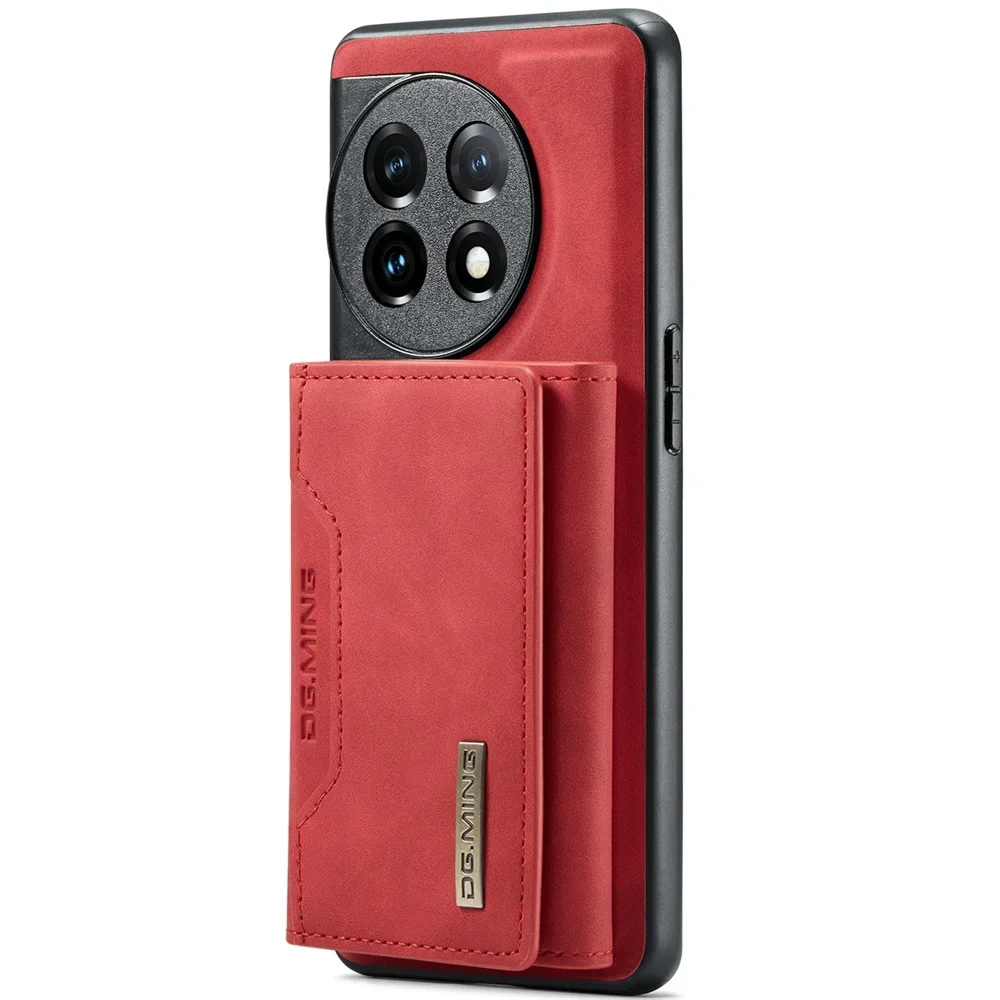 DG.Ming Retro Leather Magnetic Wallet Case with Detachable Trifold Holder