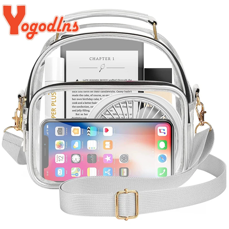 Transparent PVC Ladies Handbags Stadium Approved Women Clear Bag See Through Fashion Waterproof Casual
