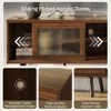 TV Stand for 75Inch TV,63” LED Entertainment Center with Sliding Acylic Doors,Mid Century Modern TV Console with Storage Shelves 3