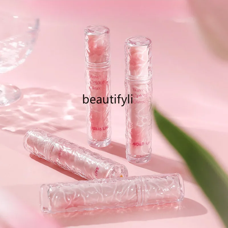 

yj Small Pink Yarn Ice Crack Fog Point Lip Lacquer Lip Balm Tender Lipstick Matte Finish Velvet Lip Mud