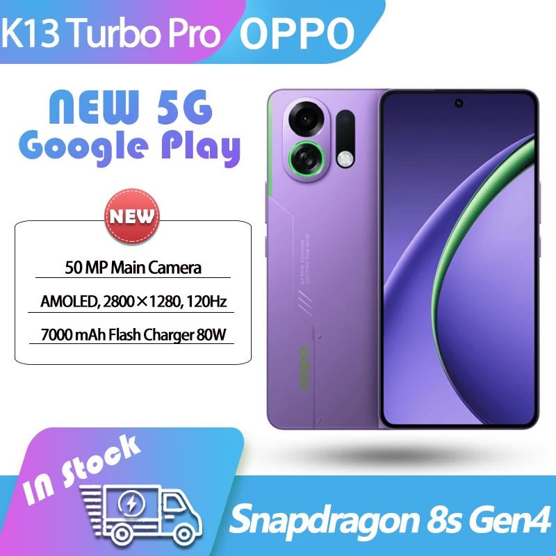 新型OPPO K13 Turbo Pro 5G 6.8インチ AMOLED Snapdragon8s Gen4 120Hz