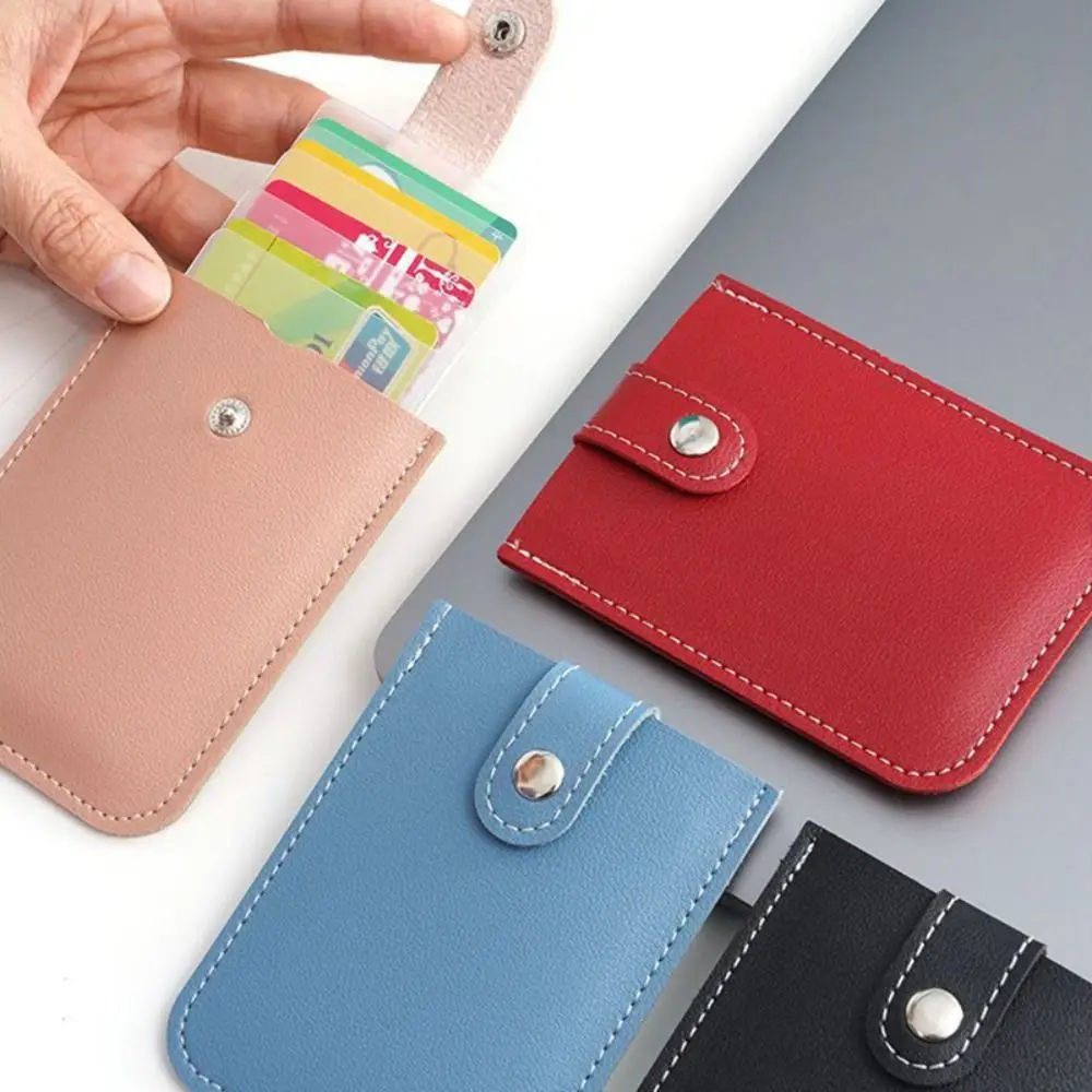 Laminated Concealed Pull-out Business Card Case 5 Card Pockets PU Leather Slim ID Holder Men Women Mini Wallets wallet card holder card holder credit card holder card wallet id card holder business card holder