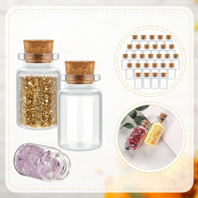0.5-5ml mini glass wishing bottle with cork transparent blessing gift cure lucky drift empty small jar decoration 10-50pcs for glass bottles,mini glass bottles