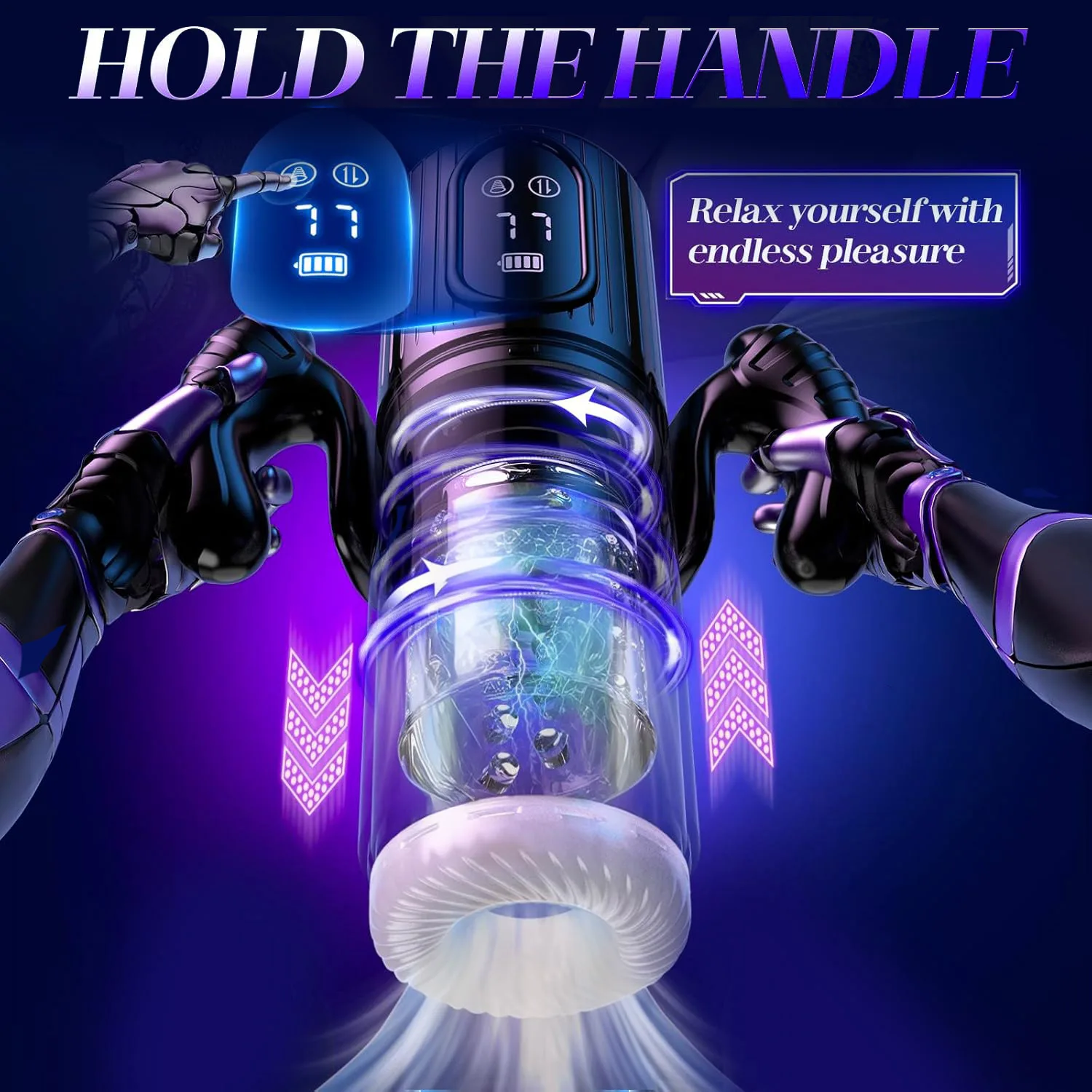 HeartCaptor Electric Thrusting Rotating Piston Stroker for Men Automatic Telescopic Masturbation Cup TPE ABS Material - Details 3