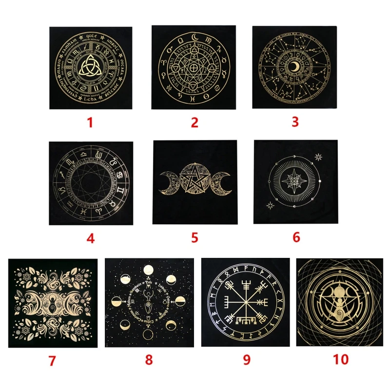 

Square Shape Pendulum Divination Altar Tablecloth Board Game Tarot Pad Rune Table Cloth Astrology Oracles Board Game Mat