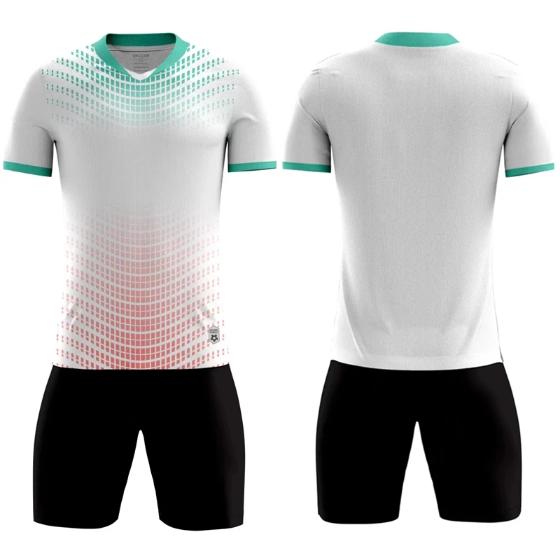 Wavy Streak Kids Soccer Jerseys Kits Supports Special Name Number Youth Adult Football Suit T-shirt Shorts 4XS-5XL
