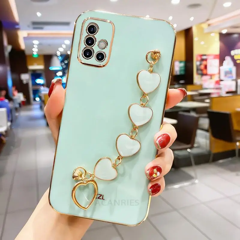 Elegant Love Heart Bracelet Chain Case - Fashion Plating Cover