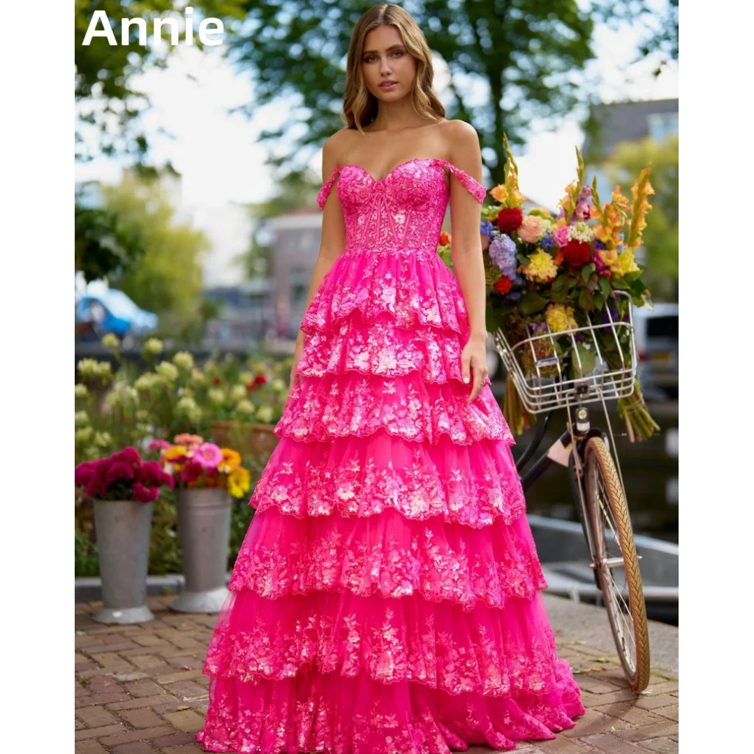

Annie Hot Pink Prom Dress Glitter Tulle Princess Evening Dresses Wedding Dress Formal Occasions Dresses Vestidos De Noche2024