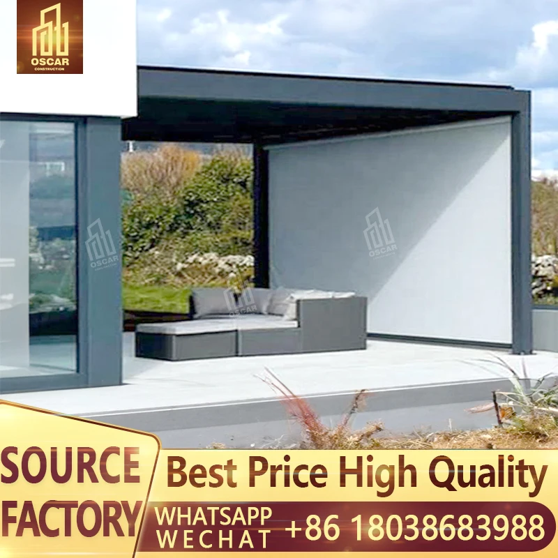 OEM 3x3 m 3x4 m 3x5 m 3x6 m 4x3 m 4x4 m 4x6 m 5x3 m 6x3 m 6x4 pérgola de persiana de aluminio motorizada impermeable m