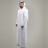 National Costume Muslim Clothing White Jubba Thobe Long Sleeve Robes Dubai Middle East Men Islamic Arabic Kaftan Headwe NM32