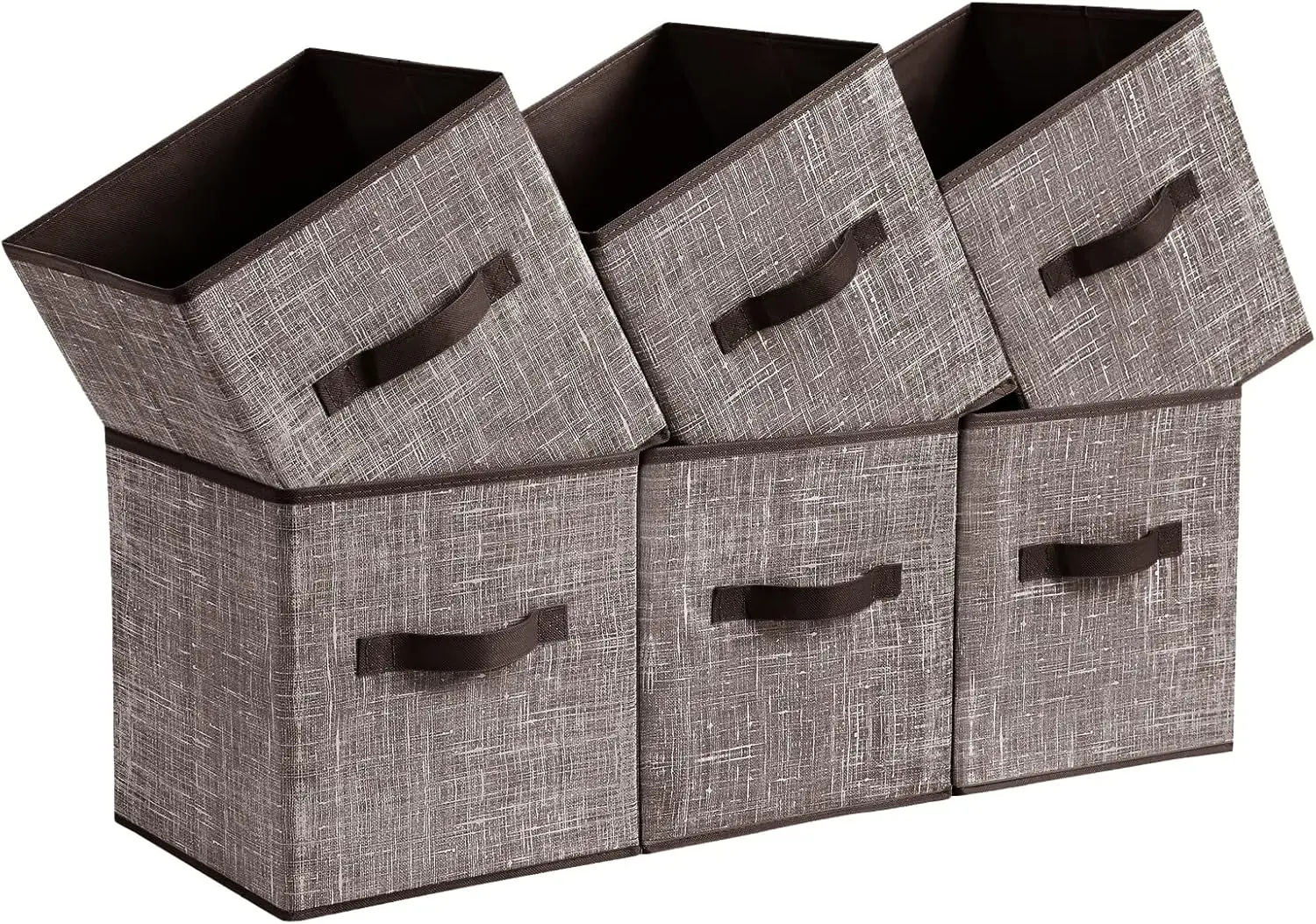 Storage Cubes, -Woven Fabric Bins with Double Handles, Closet Organizers for Shelves, Foldable, for Clothes 2