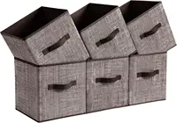 Storage Cubes, -Woven Fabric Bins with Double Handles, Closet Organizers for Shelves, Foldable, for Clothes 2