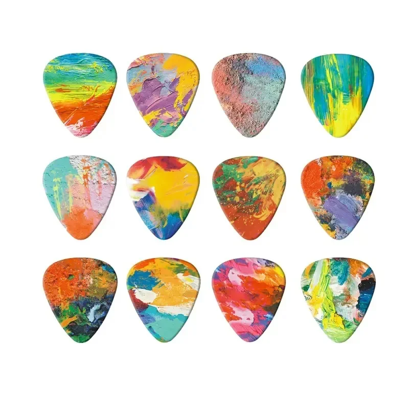 10pcs 0.46/0.71/1.0Mm 10Pcs Guitar Paddle Graffiti Color Acoustic Guitar Picks Musical Instrument Accessories Accessories
