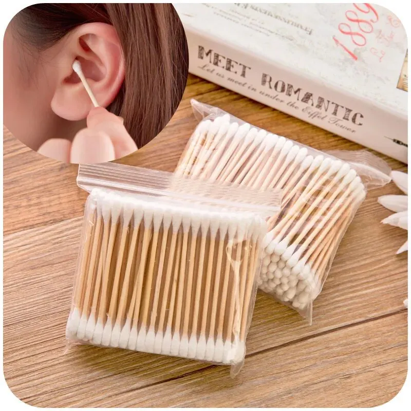 cotton swabs 500Pcs Double Head Cotton Swab Makeup Cotton Buds Household Makeup Removal Ear Digging Hygiene Cleaning Disposable Swabs