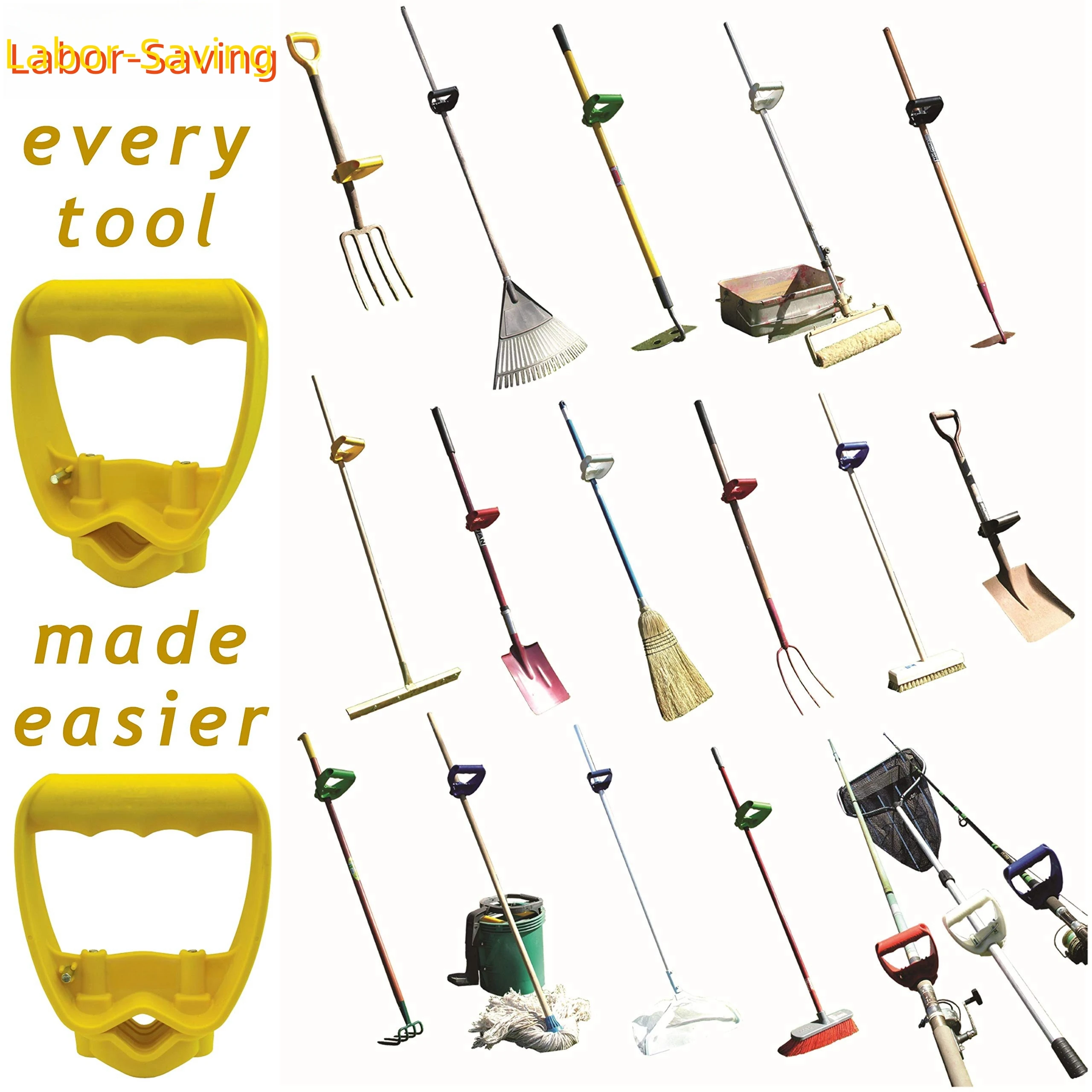 Shovel or Rake Tool Handle Labor-Saving Ergonomic Shovel Work with Garden Shovels Rakes, D Grip Ergonomic Handle Replacement 3