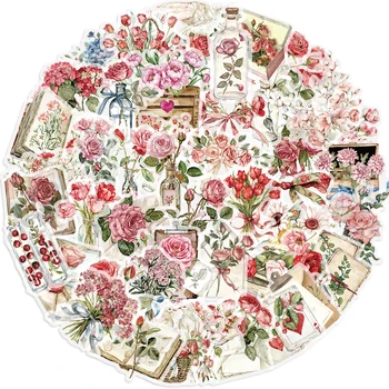 50 pezzi di fiori e lettere adesivi graffiti cartoni animati telefono fai da te chitarra laptop notebook valigia adesivo impermeabile PET giocattolo per bambini ﻿