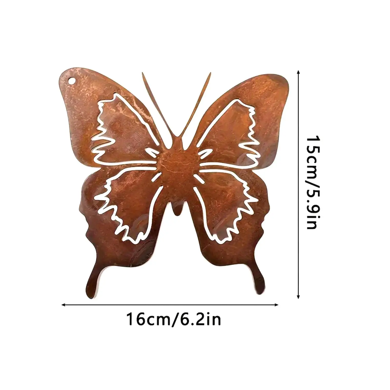 Metal Rusty Butterfly Animal Photography Props Ornament Rustic Hanging Art Fence Decor for Indoor Outdoor Living Room Bedroom