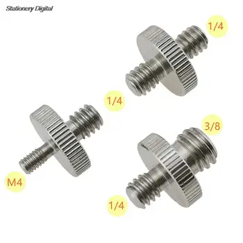 1/4"Male to 3/8"Male Threaded Adapter Double Male Screw Adapter Tripod Screw Adapter Double Head Stud Converter Metal Camera Acc