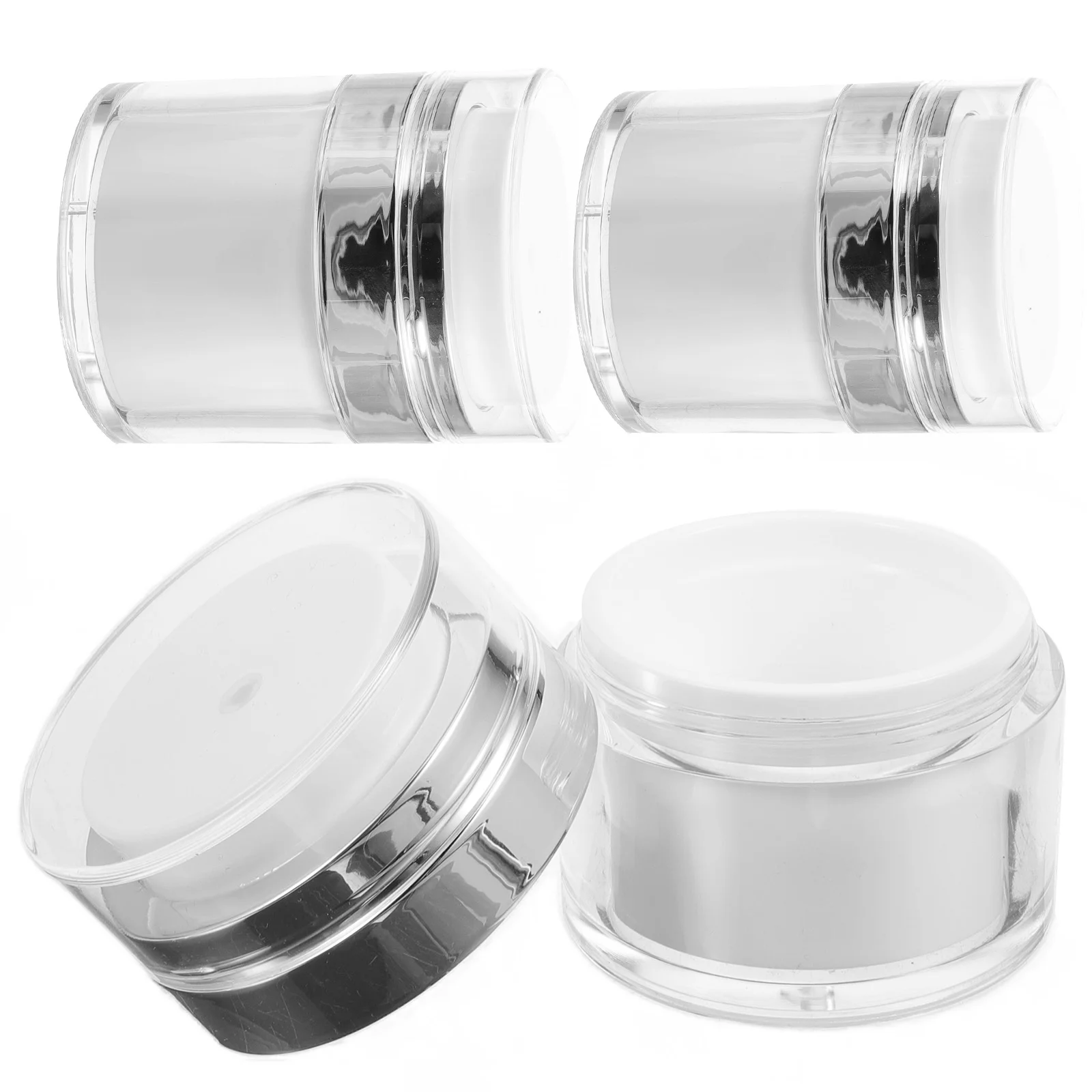 

3 Pcs Lotion Vacuum Cream Jar Sample Bottle Sub Bottles Leakproof Creams Double-layer Dispenser White Empty Travel