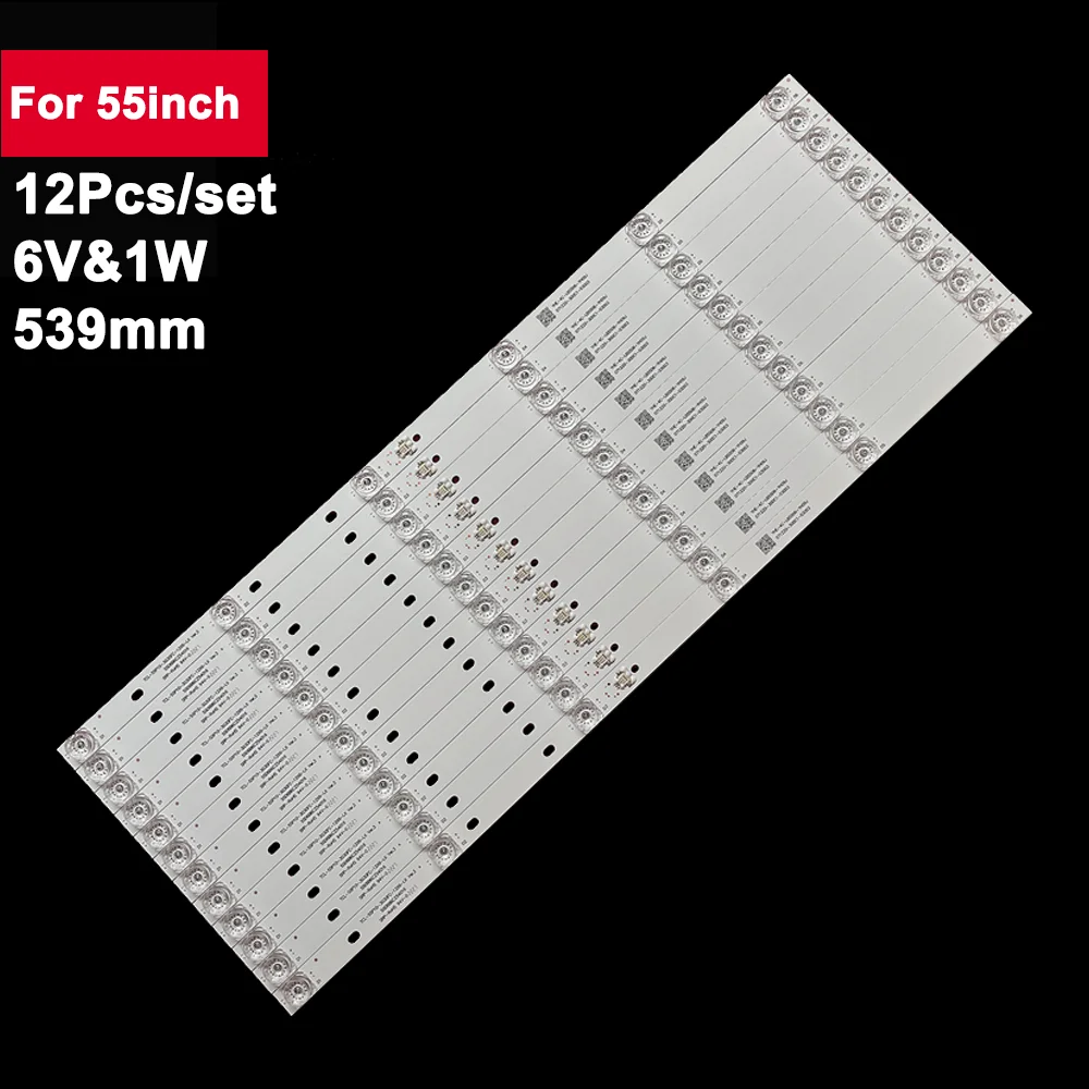 12 Pz 6V Lente Quadrata Retroilluminazione Tv Led Strip Per 55 Pollici Tcl-55P10-3030Fc-12X6 55 C78 55 C716 55 C715 49 U7750Ve