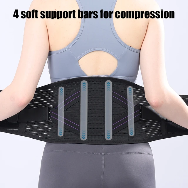 Breathable Back Brace for Lower Back Pain Relief for Women/Men, Back Support Belt with 4 Stays for Heavy Lifting, Sedentariness 4
