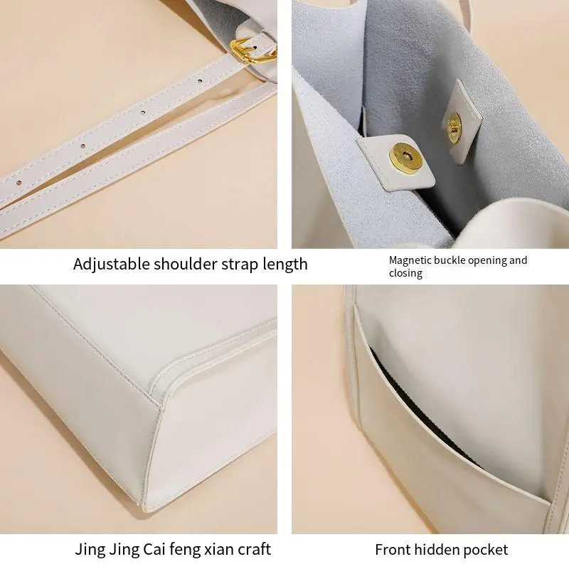 New handbag match all shoulder bag leather handbag large capacity Tote bags niche commuter underarm bags