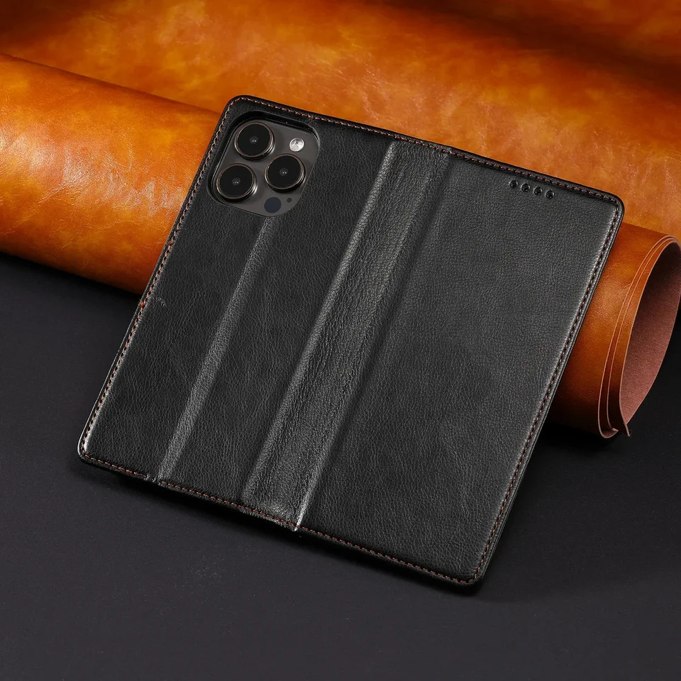 Custodia In Pelle Con Porta Carte Per IPhone – Flip Cover Per 16/15/14/13/12/11 Pro Max E Plus