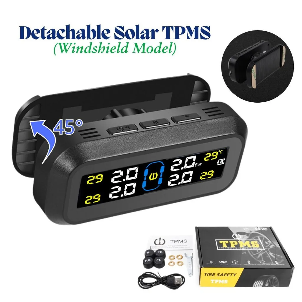 TPMS Tire Pressure Monitoring Solar Waterproof