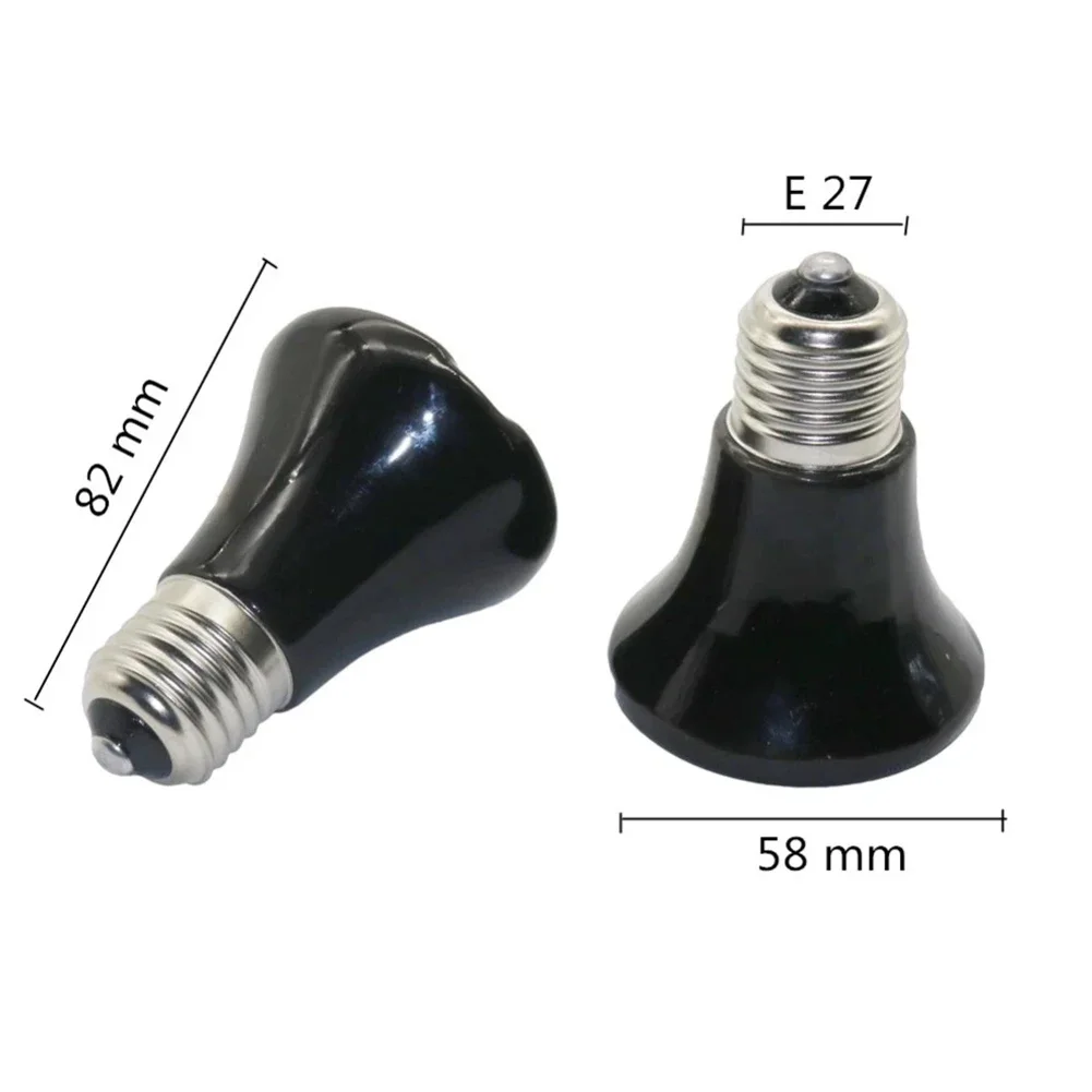 Infrared Heater Ceramic Pet Heating Lamp Light Bulbs Emitter Heat For Lizard Spider Reptile Box