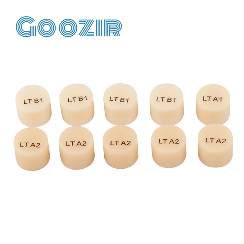 

Goozir Denture Material High Translucent HT CAD CAM System Block 5PCS HT/LT Press Lithium Disilicate Press Ingots for Dental Lab