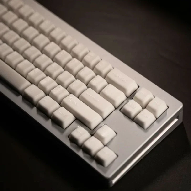 Echome-conjunto de Tema de Mármore Branco Pbt Sublimação de Corante Tampa do Teclado Translúcido Perfil Cereja para Teclado Mecânico - Imagem 4