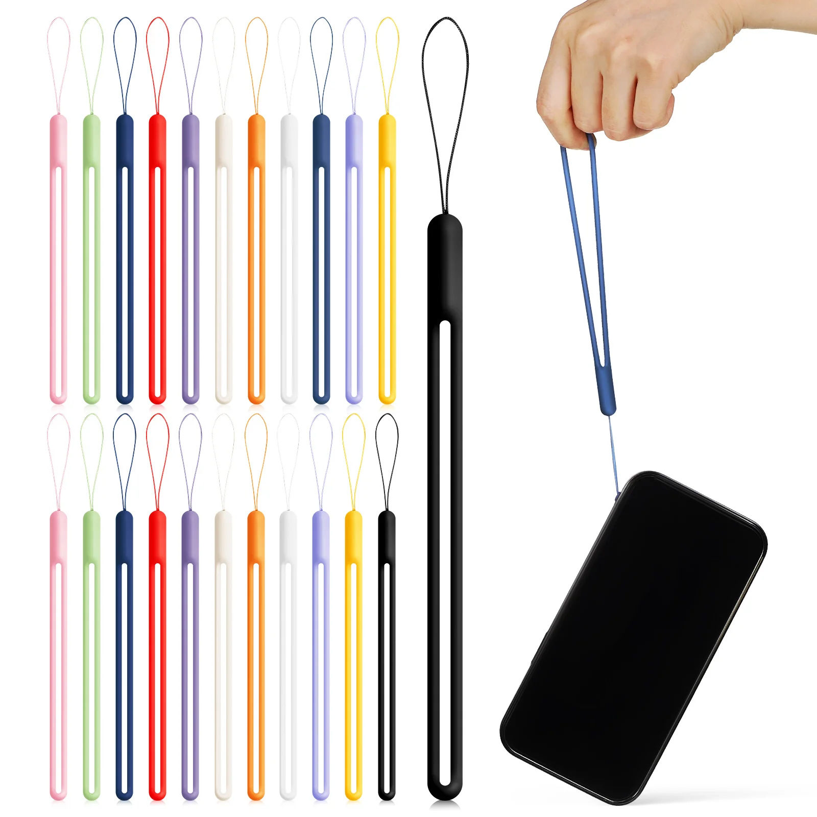

24 Pcs Lanyard Phone Strap Wrist for Case Mobile Phones Charm Chain The Circle Accessories Silicone