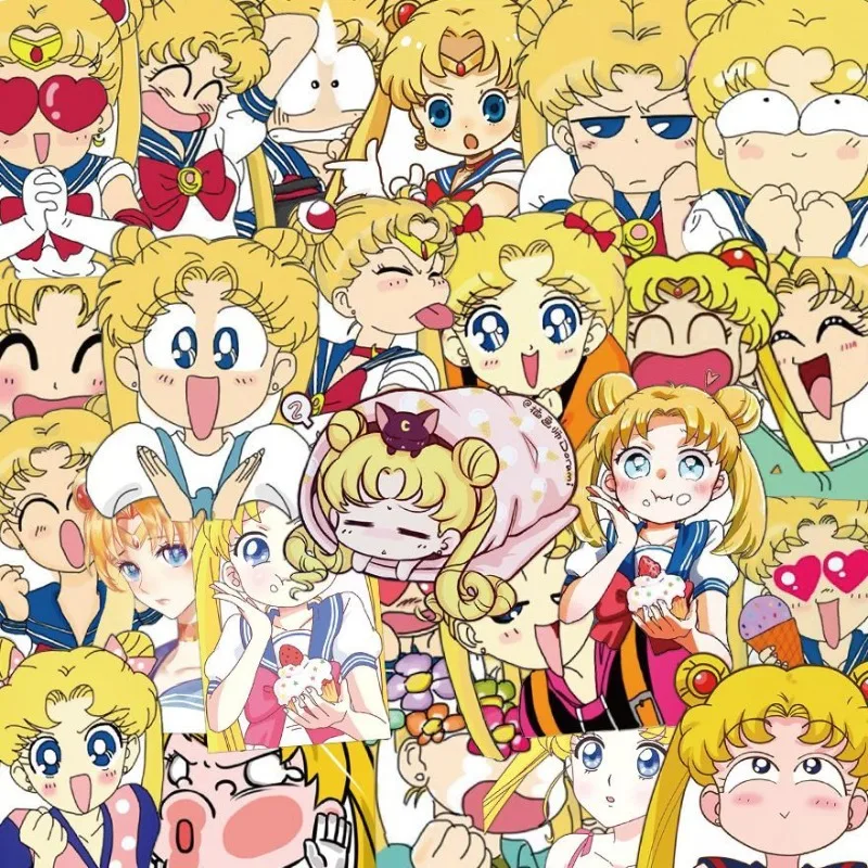 40/80 Pz Anime Periferiche Pretty Guardian Sailor Moon Kawaii Adesivi Tsukino Usagi Pegatina Fai Da Te Adesivo Cassa Del Telefono Dell'Automobile