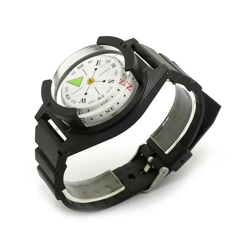 Wrist Compass Watch Military Outdoor Survival Diving Waterproof Bracelet Watch Band Gear Compass For Climbing Hiking,waterproof compass,mini compass,navigation compass,portable compass,survival compass