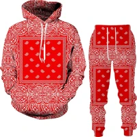 New 3D Printing Couple Bandana Fashion Men Women Tracksuits Crewneck Hoodies+pants Plus Size S-7XL  men clothing 1