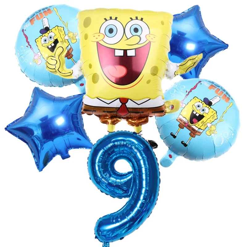 thumbnail image 1 of Juego de 6 globos de Bob Esponja y Patricio, globos de helio para fiesta de cumpleaños, suministros para fiesta de baby shower para niño y niña, 1 of 5