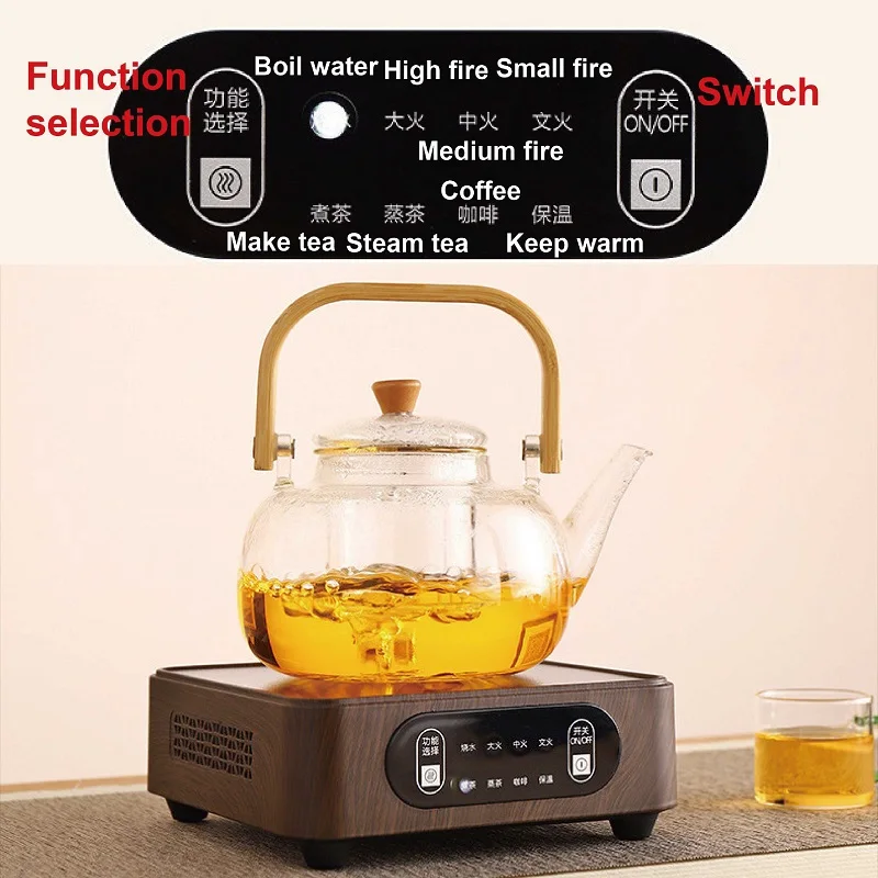 1500W Electric Ceramic Stove Smart Tea Stove Boiling Water Heater Household 8 Gear Heating Tea Maker Water Boiler 220V
