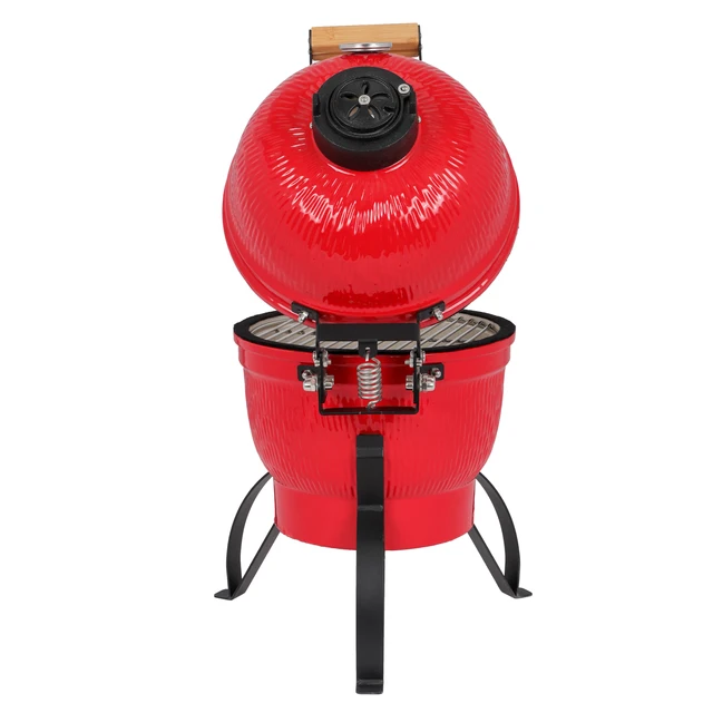 Round Charcoal Grill Ceramic Asador Kamado Charcoal Grills 13 Inch Orange Kitchen Smoker Barbecue Outdoor BBQ 3