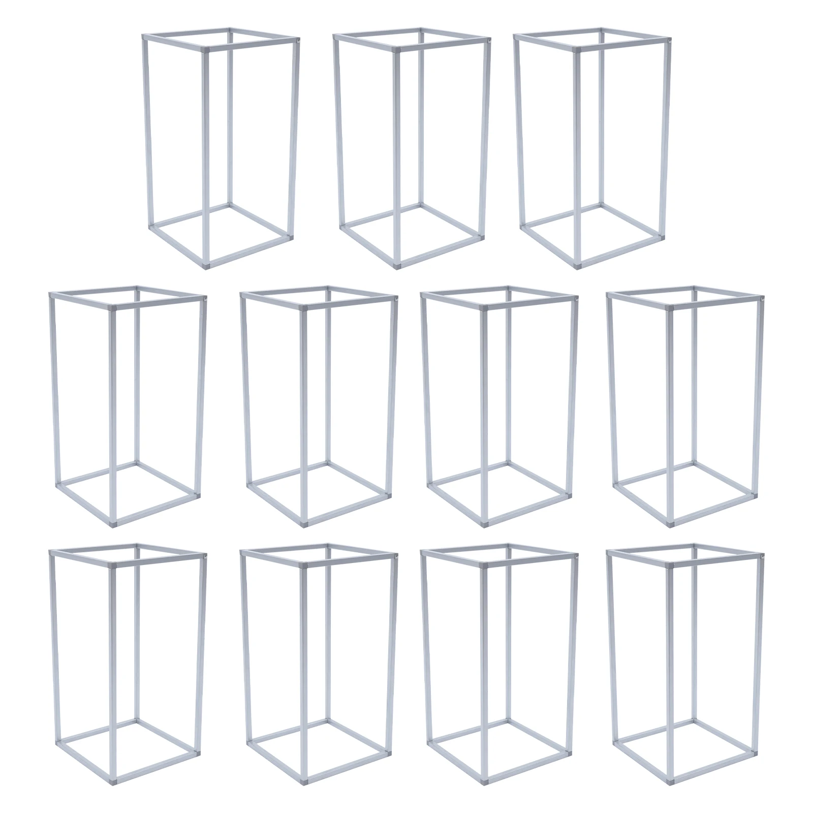 Modern 11Pcs Wedding Flower Stand Silver Floor Standing Flower Holder Racks Countertop Mount