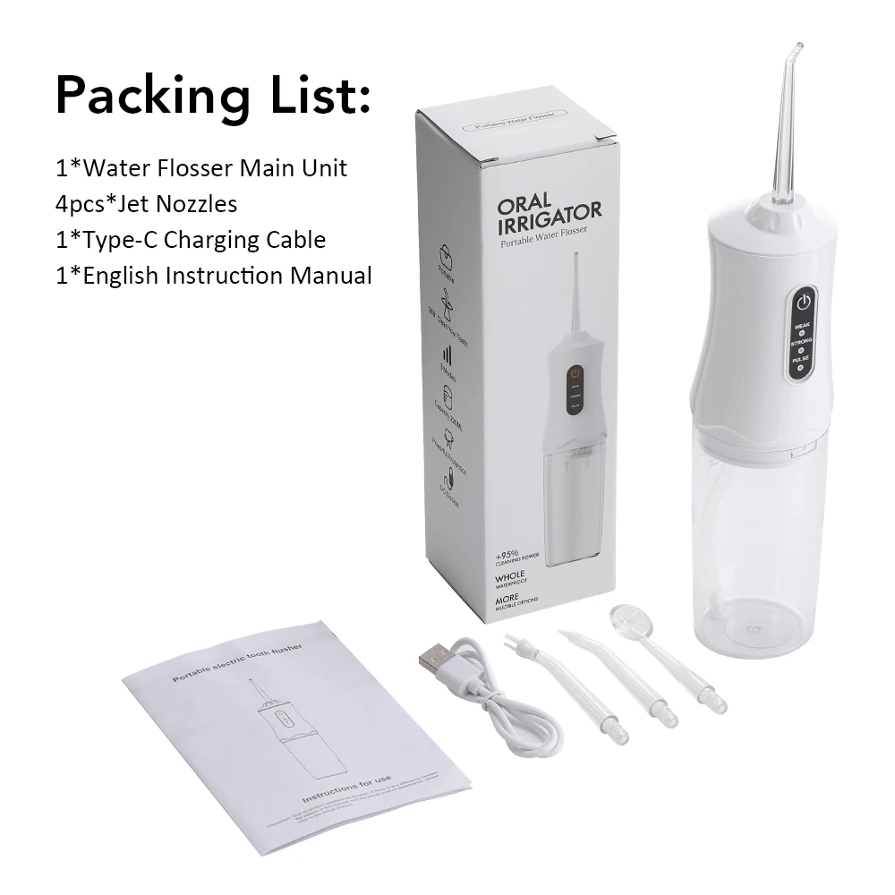 Elektrischer Zahnpolierer Tragbarer Mundduschen-Irrigator Dental-Wasserflosser Mundpflege-Set Zahnreinigung Aufhellungs- und Polierwerkzeuge – Detail 22