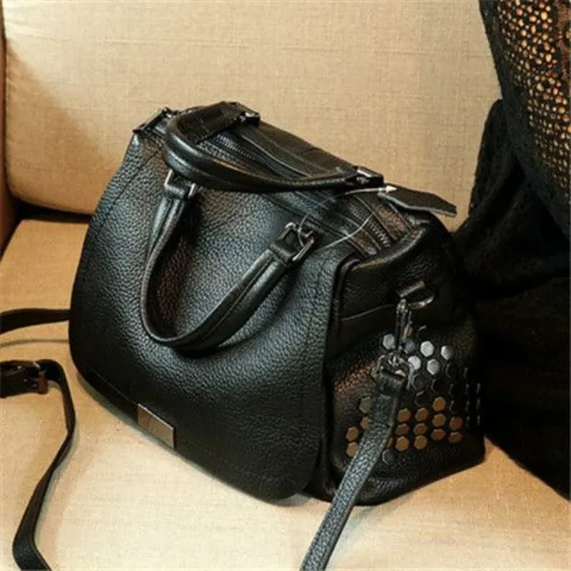 Cowhide bag woman soft narural leather retro handbag genuine leather cowhide women's shoulder cross bag