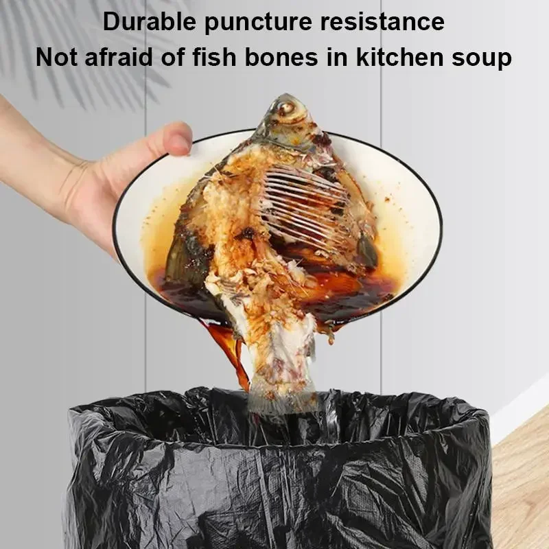 15Pcs/1Roll Household Garbage Bag Thickened Large Black Trash Bags  Disposable Trash Pouch Kitchen Portable Cleaning Waste Bag - AliExpress